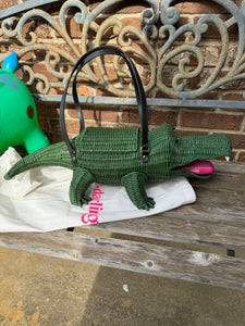 Wickerdarling Crocogator Wicker Novelty Bag