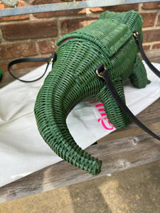 Wickerdarling Crocogator Wicker Novelty Bag