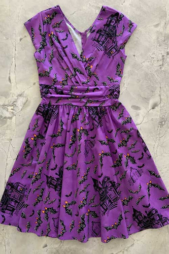 Retrolicious 4931 Greta Haunted House Print Dress